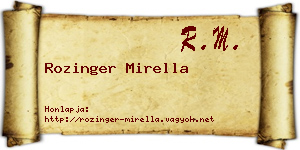 Rozinger Mirella névjegykártya